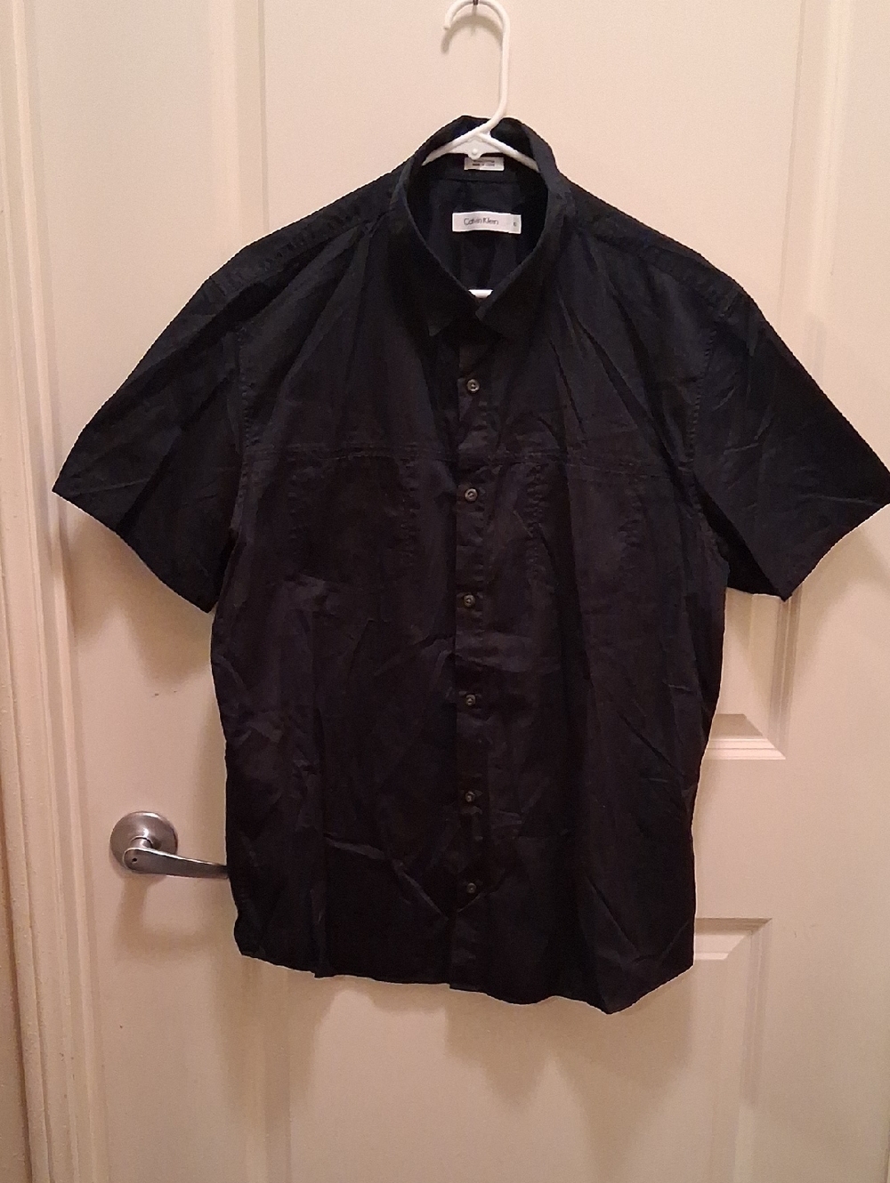 Calvin Klein Men's Short Sleeve Black Button-Down Shirt